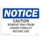 Signmission OSHA Notice Sign, 7" Height, Caution Remove Tray From Under Forklift Before Use Sign, Landscape OS-NS-D-710-L-10500 - alternate 1